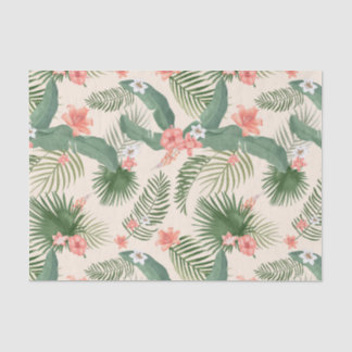 Tropical Leaves and Flowers Jungle Pattern   Tissue Paper