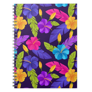 Tropical Leaves and Flowers Pattern-23857 Notebook