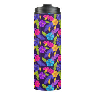 Tropical Leaves and Flowers Pattern-23857 Thermal Tumbler