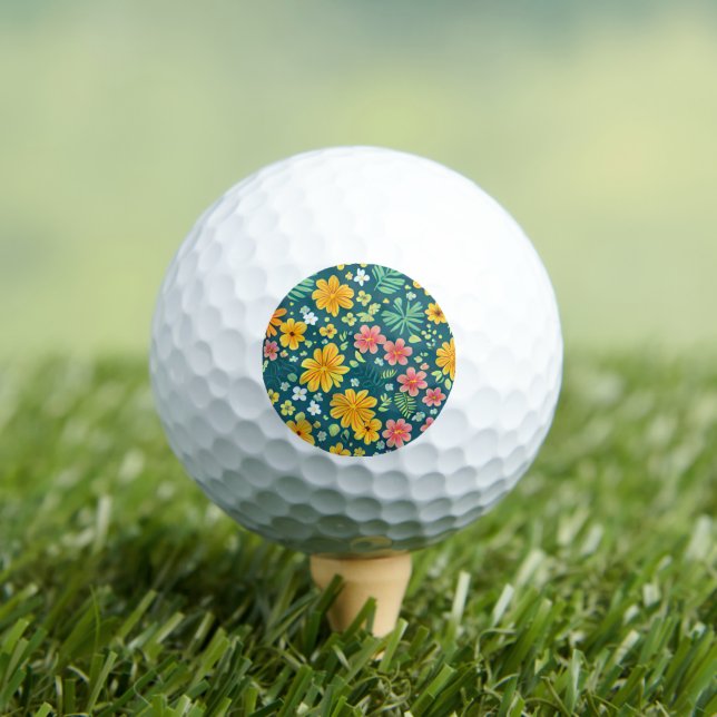 Tropical leaves and flowers pattern  golf balls (Insitu Tee)