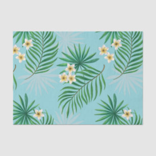 Tropical leaves and flowers tissue paper