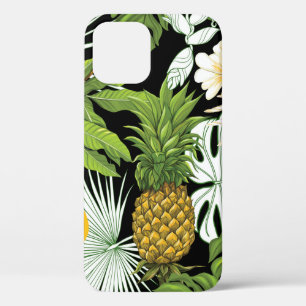 Tropical leaves and fruits seamless pattern iPhone 12 case