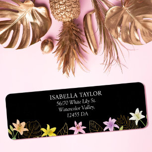 Tropical Leaves and Lily Floral Wedding Address