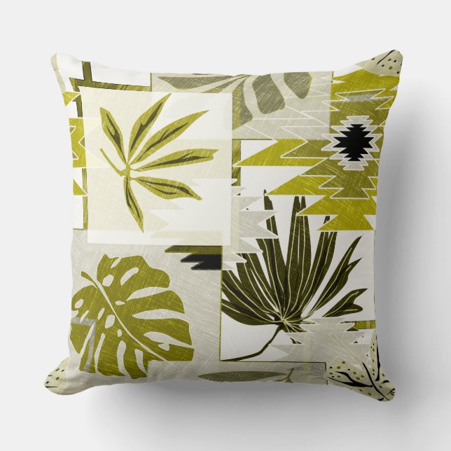 Tropical leaves and ornament elements. cushion (Front)