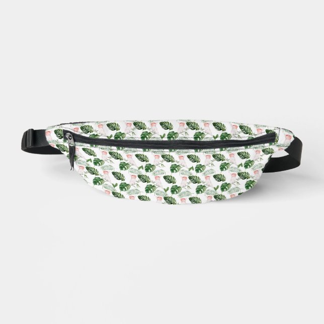Tropical Leaves and Parrot Fanny Pack (Front)