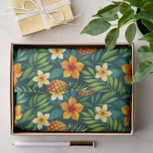 Tropical leaves and pineapple pattern tissue paper