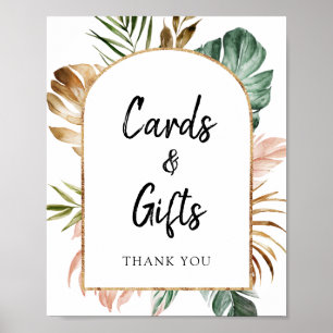 Tropical Leaves Arch Frame Cards and Gifts Sign