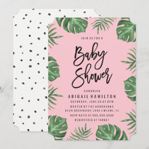 Tropical Leaves Baby Shower Invitation