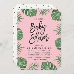 Tropical Leaves Baby Shower Invitation