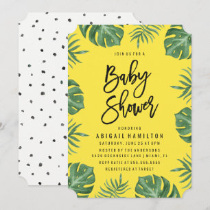 Tropical Leaves   Baby Shower Invitation