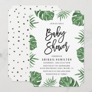 Tropical Leaves Baby Shower Invitation
