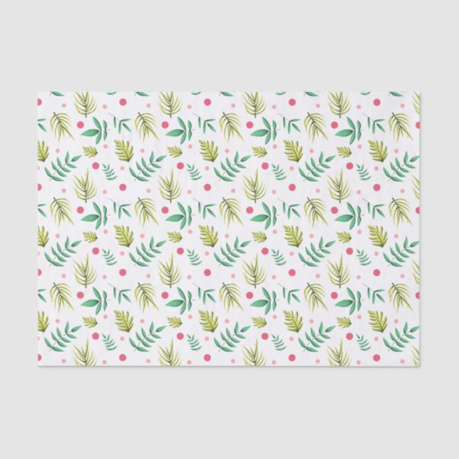Tropical Leaves Baby Shower Tissue Paper (Front)