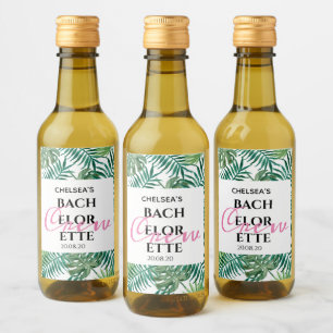 Tropical Leaves Bachelorette Crew Summer Party  Wine Label