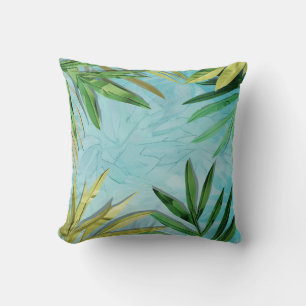 Tropical Leaves Background Cushion