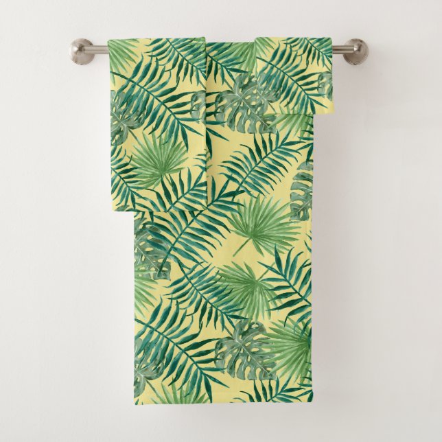 Tropical Leaves Bath Towel Set (Insitu)