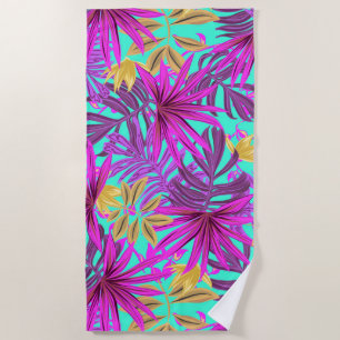 Tropical Leaves Beach Towel