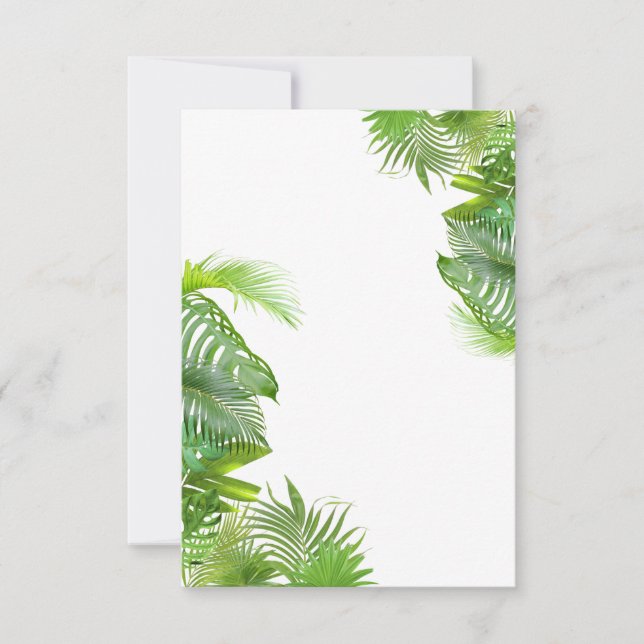 Tropical Leaves Blank Invitation (Front)