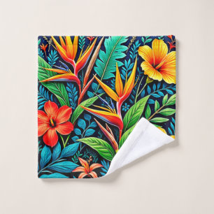 Tropical Leaves Bloom Art Bath Towel Set