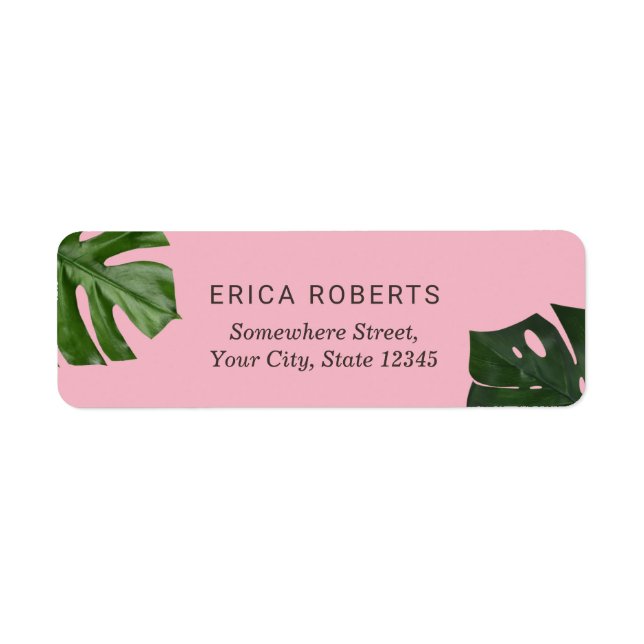 Tropical Leaves Botanical Modern Pink (Front)