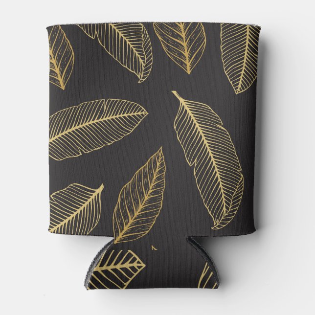 Tropical Leaves Botanical Seamless Pattern. Can Cooler (Front)