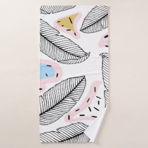 Tropical Leaves. Botanical seamless pattern. Vinta Bath Towel