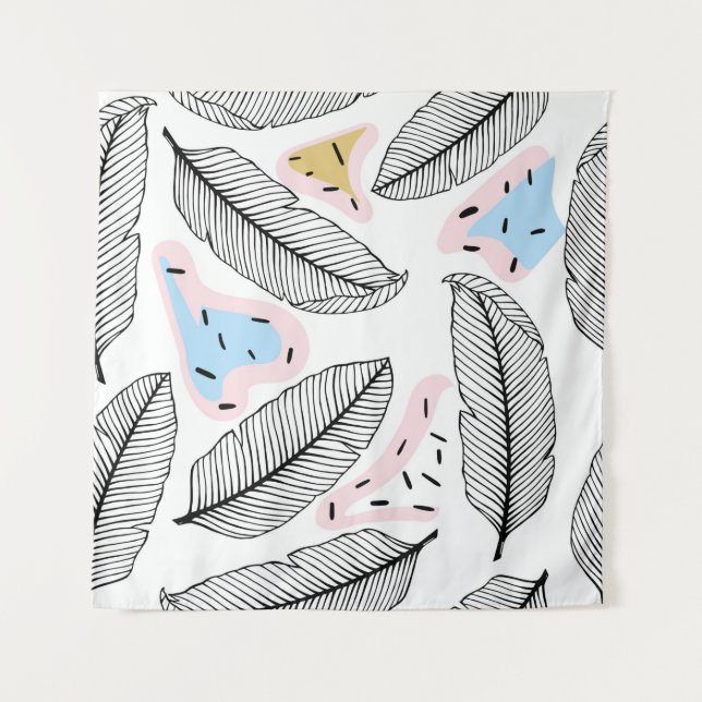 Tropical leaves. Botanical seamless pattern. Vinta Tapestry (Front)