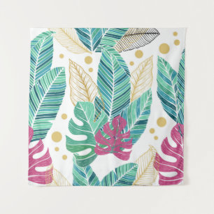 Tropical leaves. Botanical seamless pattern. Vinta Tapestry