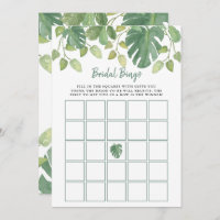 Tropical Leaves | Bridal Shower Bingo Game