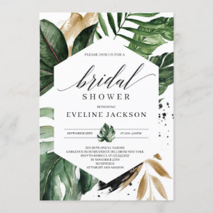 Tropical Leaves Bridal Shower Invitation