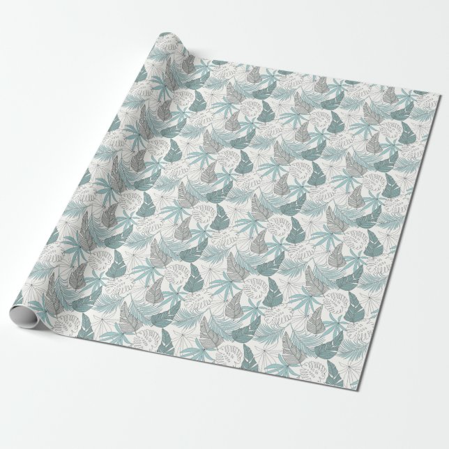 Tropical Leaves: Bright Seamless Trend Wrapping Paper (Unrolled)
