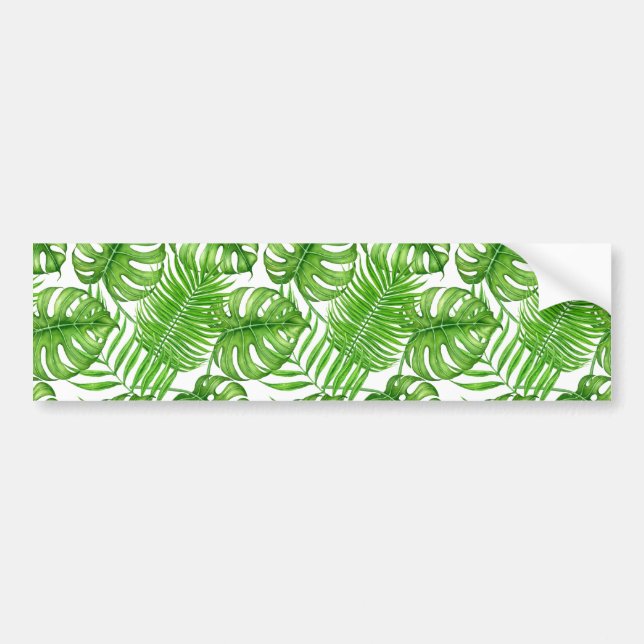 Tropical leaves bumper sticker (Front)