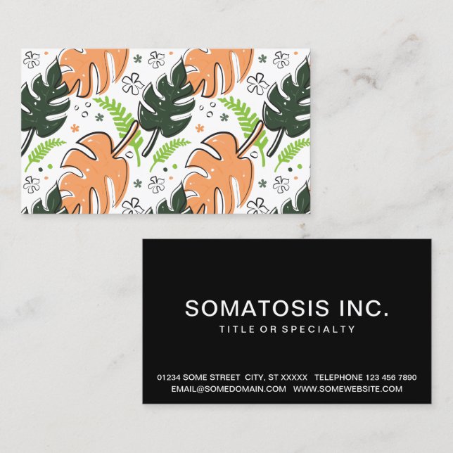 tropical leaves business card (Front/Back)