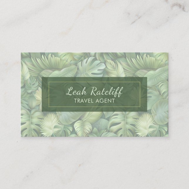Tropical Leaves Business Card (Front)