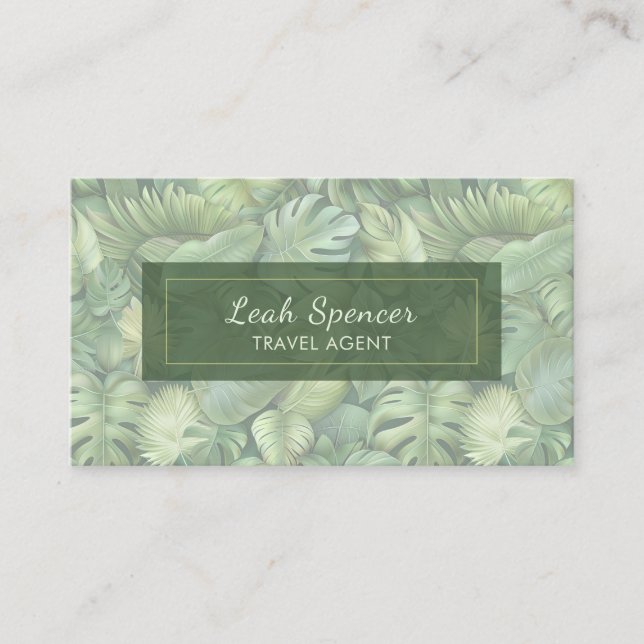 Tropical Leaves Business Card (Front)
