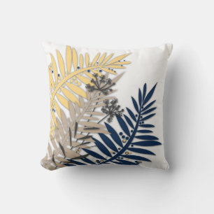 Tropical leaves cartoon abstract in beige colours cushion