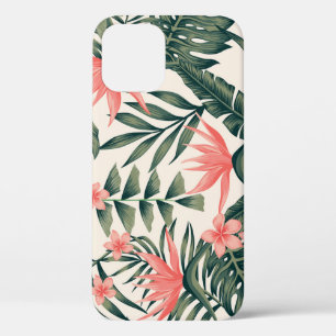 Tropical leaves, cheerful beach wallpaper. iPhone 12 case