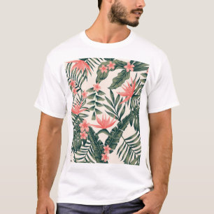Tropical leaves, cheerful beach wallpaper. T-Shirt