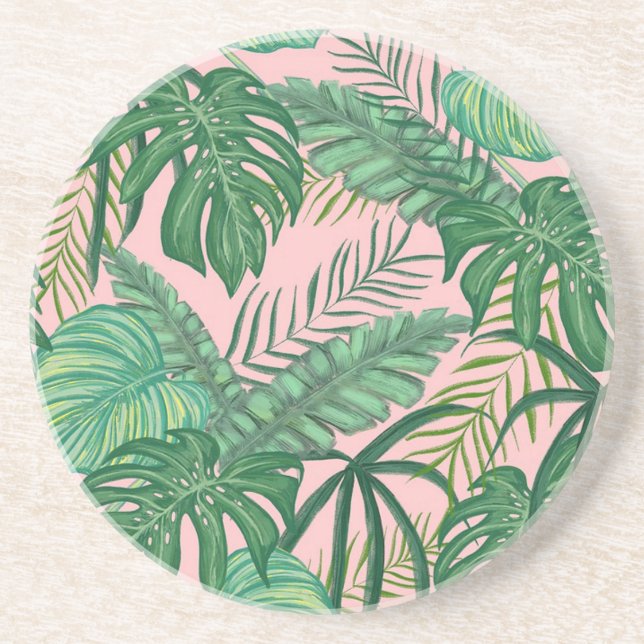 Tropical Leaves Coaster (Front)