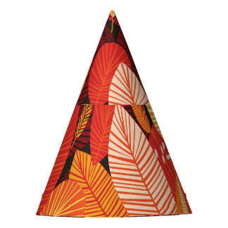 Tropical Leaves: Colourful Geometric Foliage. Party Hat