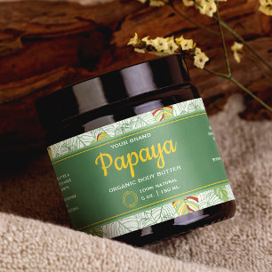 Tropical Leaves Cosmetics Jar Wrap-Around Label