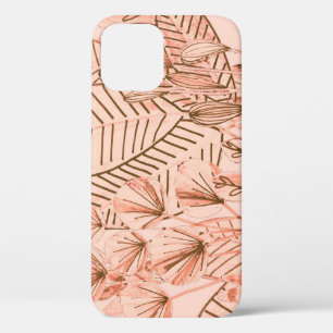Tropical Leaves: Creative Hand-Drawn Pattern. iPhone 12 Case