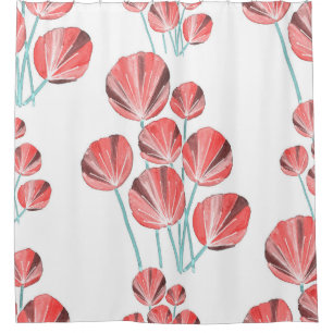 Tropical Leaves: Creative Hand Drawn Pattern Shower Curtain