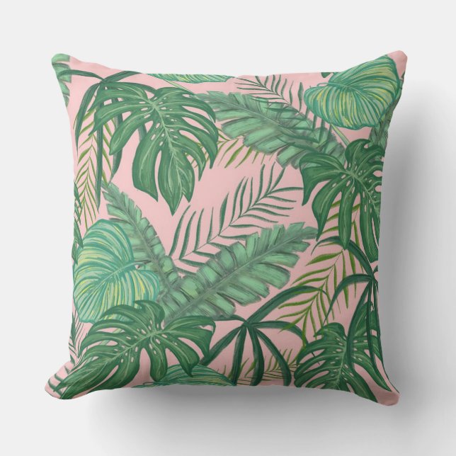 Tropical Leaves Cushion (Front)