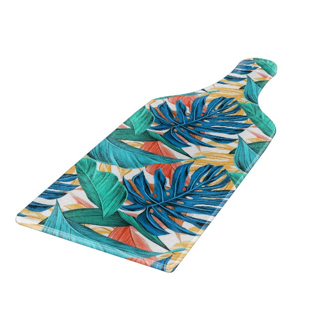 Tropical Leaves Cutting Board (Corner)