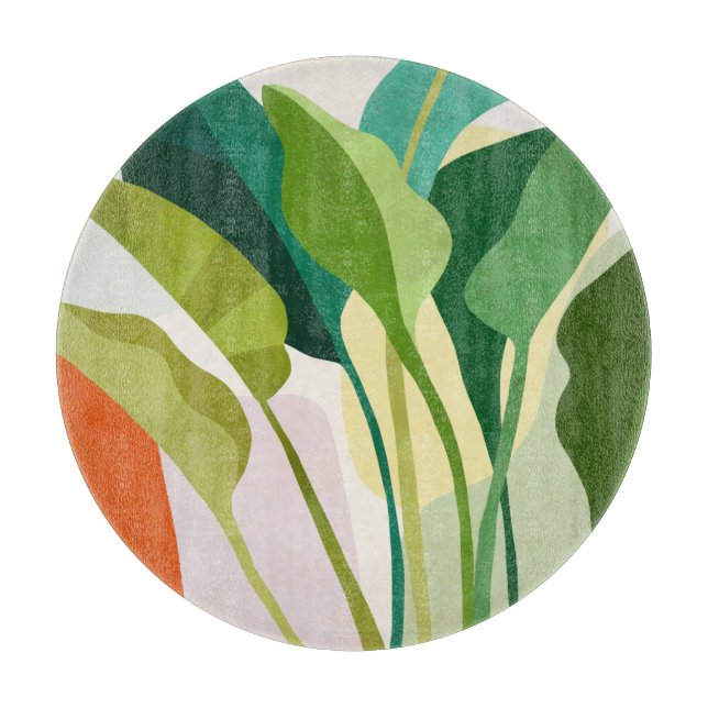Tropical Leaves Cutting Board (Front)