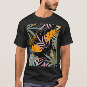 Tropical Leaves: Dark Vintage Print. T-Shirt