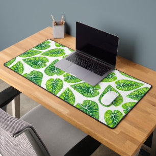 Tropical leaves desk mat