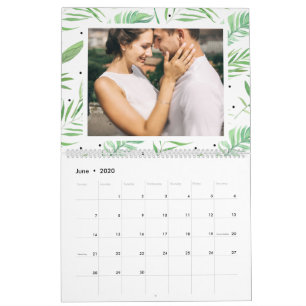 Tropical Leaves Editable Year Photo Calendar