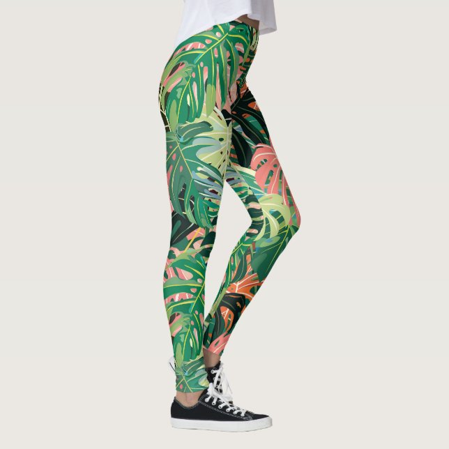 Tropical Leaves Extravaganza Leggings (Right)