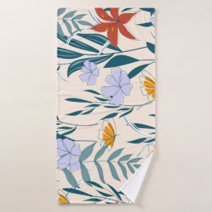 Tropical Leaves: Fashionable Abstract Background. Bath Towel